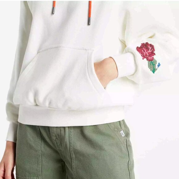 Vans Anaheim Factory Needlepoint/Embroidered Floral Hoodie White Size XS NWT - Picture 5 of 14